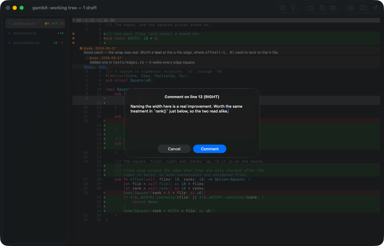 The comment composer