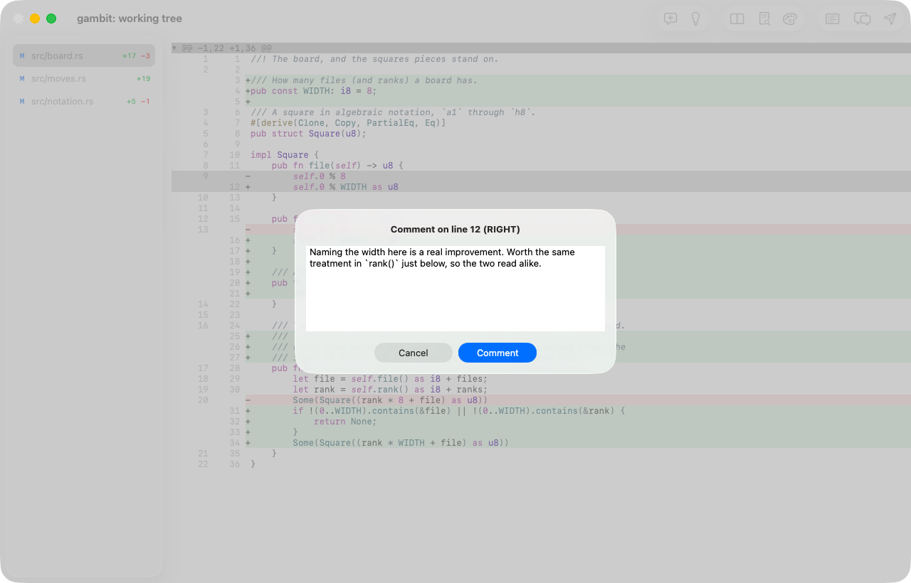 The comment composer